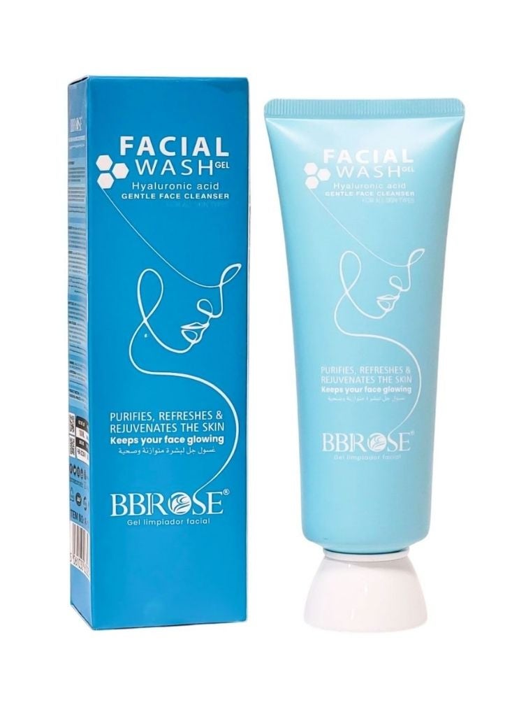 BBROSE BB Rose Hyaluronic Acid Facial Wash Gel – Gentle Hydrating Face Cleanser for Daily Use, Soft & Glowing Skin - Image 1